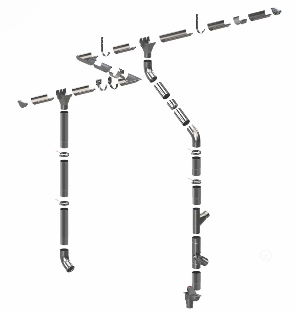 Vollständige Regenrinne